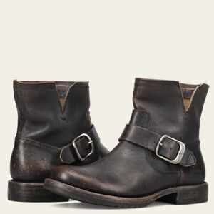 Frye Veronica Antique Black Distressed Ankle Boots Size 7 Women's